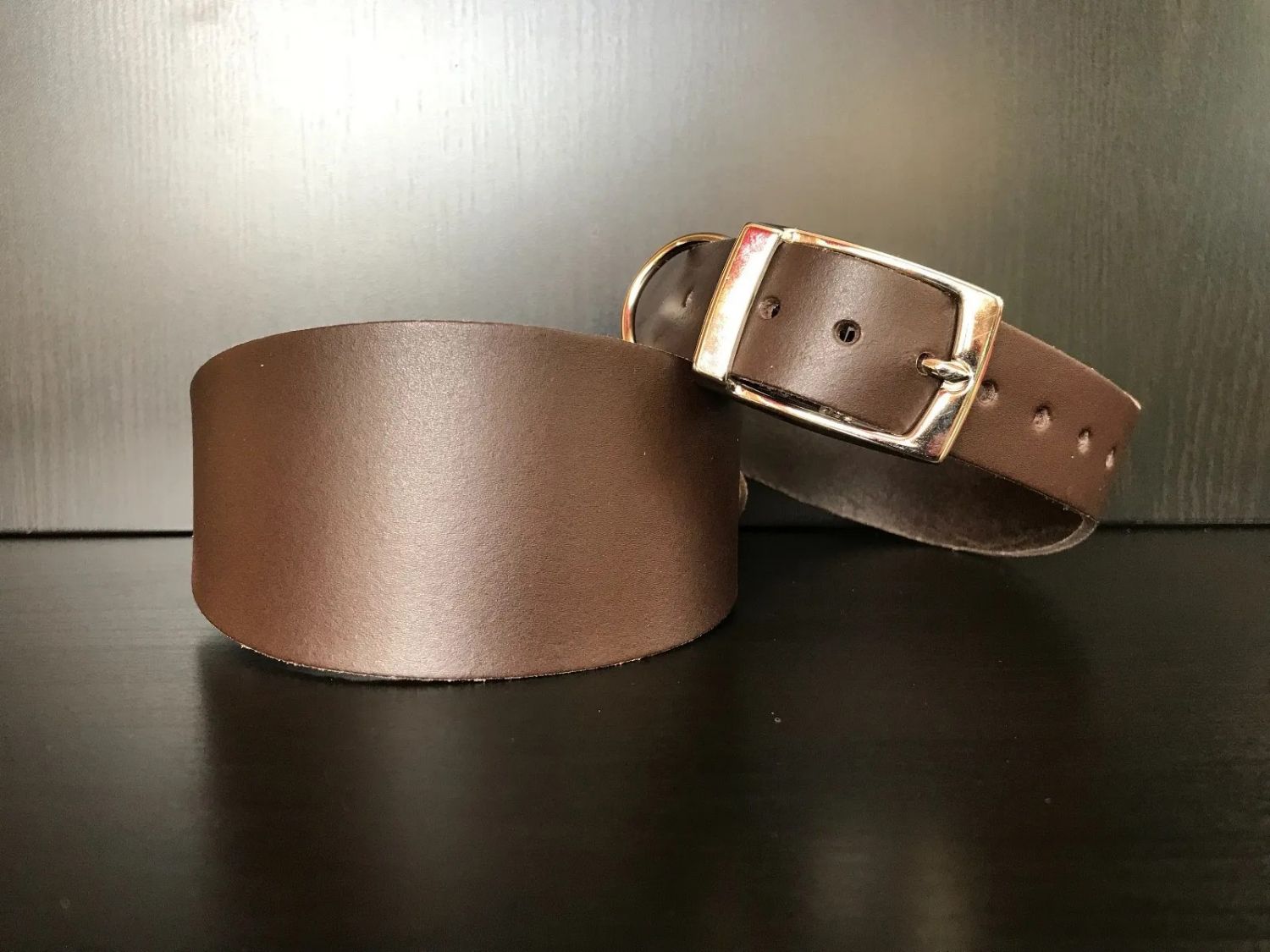 Dog Collar - Greyhound - Variety of Colours & Sizes (Dark Brown, Small)